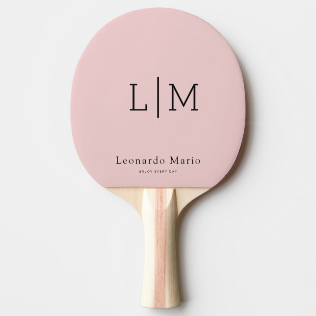 Raquette De Ping Pong Nom de monogramme moderne  (Devant)
