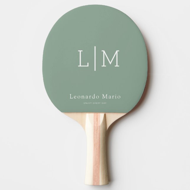 Raquette De Ping Pong Nom de monogramme moderne  (Devant)