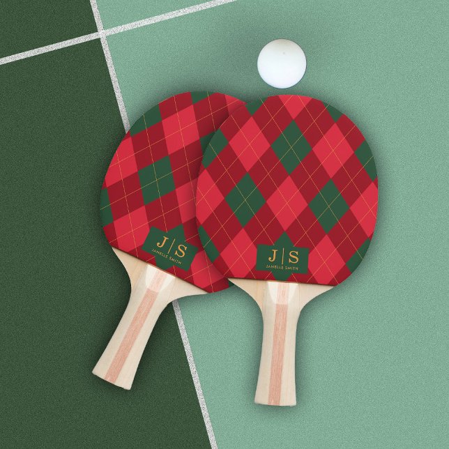 Raquette De Ping Pong Nom de monogramme personnalisé (Créateur téléchargé)