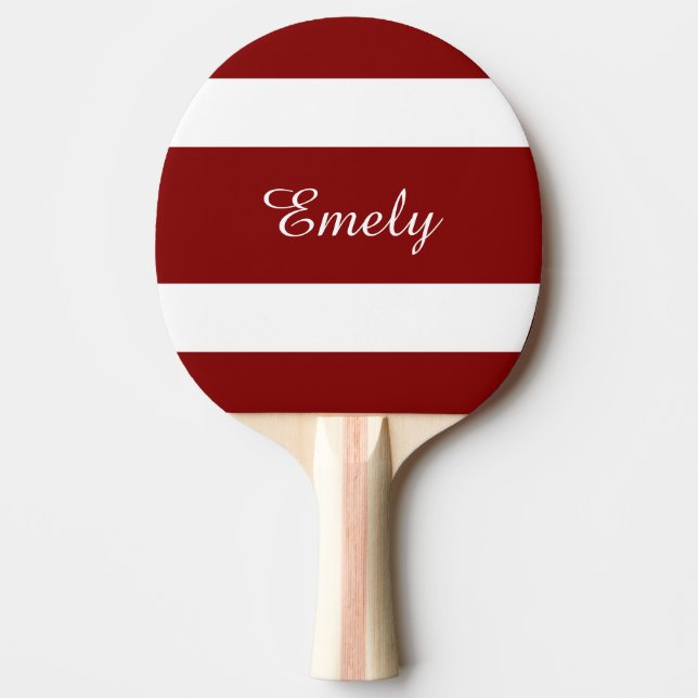 Raquette De Ping Pong Nom de rayures rouges modernes (Devant)