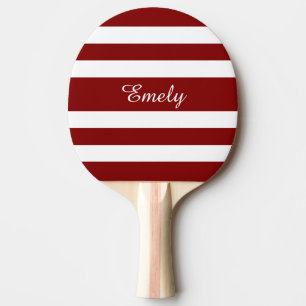 Raquette De Ping Pong Nom de rayures rouges modernes