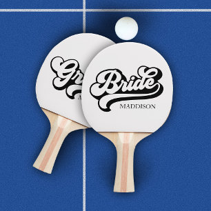 Raquette De Ping Pong Nom d'oiseau et de chambre personnalisé Vintage