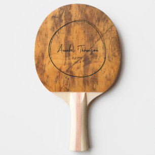 Raquette De Ping Pong Nom du bloc de coupe dans le cercle dessiné