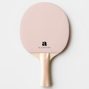 Raquette De Ping Pong Nom du monogramme rose gras moderne