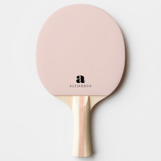 Raquette De Ping Pong Nom du monogramme rose gras moderne (Devant)