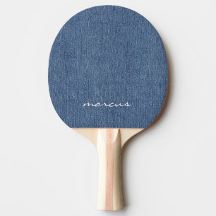 Raquette De Ping Pong Nom du script moderne Blue Jean Denim Imprimer
