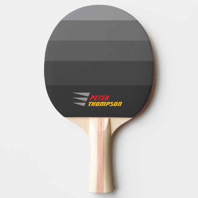 Raquette De Ping Pong Nom élégant rayures grises  (Devant)