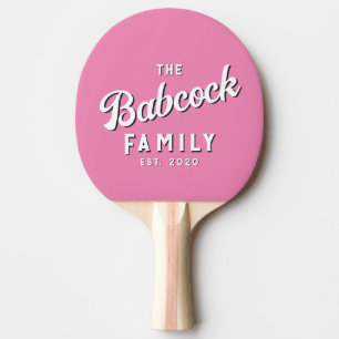 Raquette De Ping Pong Nom et année de la famille rétro rose classique