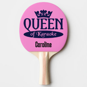 Raquette De Ping Pong Nom et couleur personnalisés Reine du Karaoké
