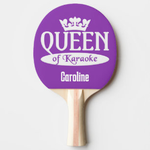 Raquette De Ping Pong Nom et couleur personnalisés Reine du Karaoké