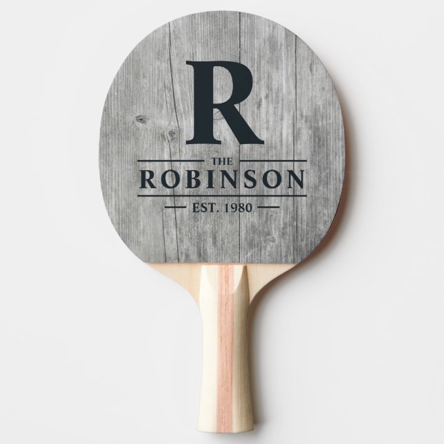 Raquette De Ping Pong Nom et initiale de la famille Gray Timber (Devant)