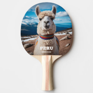 Raquette De Ping Pong Nom et texte personnalisés Pérou Llama