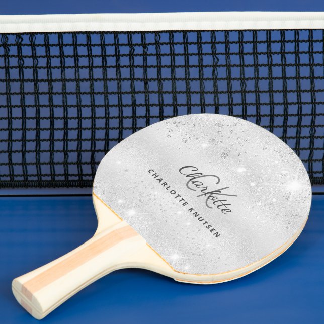 Raquette De Ping Pong Nom initial du monogramme de parties scintillant a (Insitu)