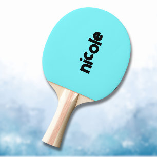 Raquette De Ping Pong Nom moderne bleu électrique   Minimaliste tendance