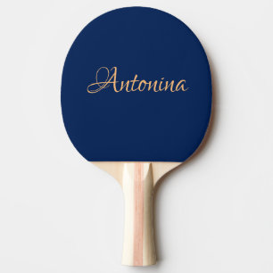 Raquette De Ping Pong Nom moderne de la marine Indigo   Minimaliste tend