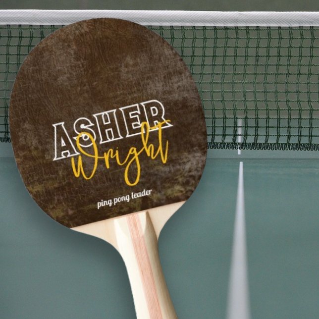 Raquette De Ping Pong Nom moderne 'ping pong leader' brun (Créateur téléchargé)