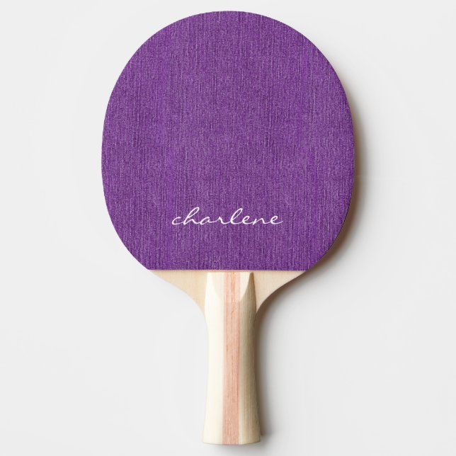 Raquette De Ping Pong Nom moderne Purple Denim Print (Devant)