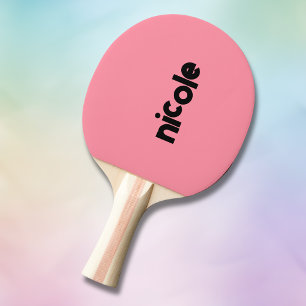 Raquette De Ping Pong Nom moderne rose saumon Minimaliste tendance