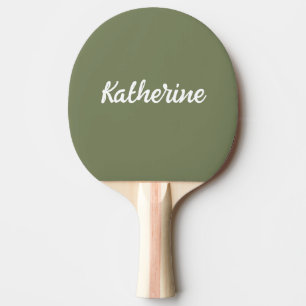 Raquette De Ping Pong Nom monographique personnalisé Sage vert