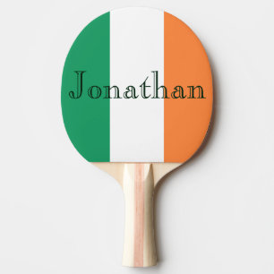 Raquette De Ping Pong Nom personnalisable sur drapeau irlandais ppcnt
