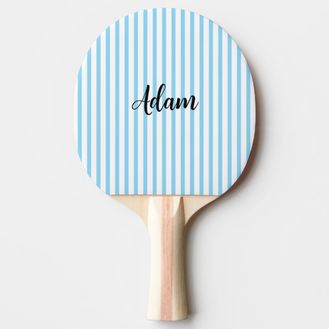 Raquette De Ping Pong Nom personnalisé avec écriture à rayures blanches  (Devant)