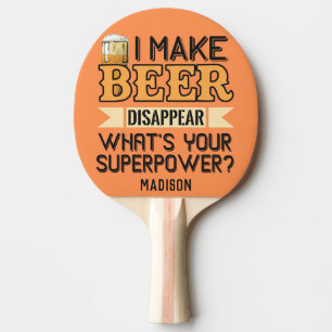 Raquette De Ping Pong Nom personnalisé Beer Superpower