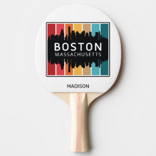 Raquette De Ping Pong Nom personnalisé Boston Massachusetts