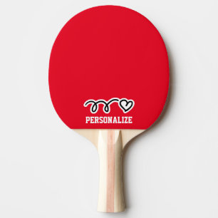 Raquette De Ping Pong Nom personnalisé conception coeur pagaie de ping p
