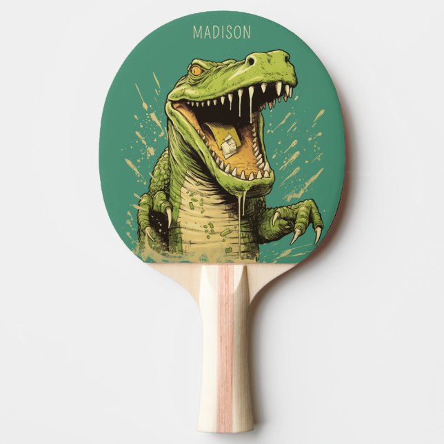 Raquette De Ping Pong Nom personnalisé Crocodile (Devant)