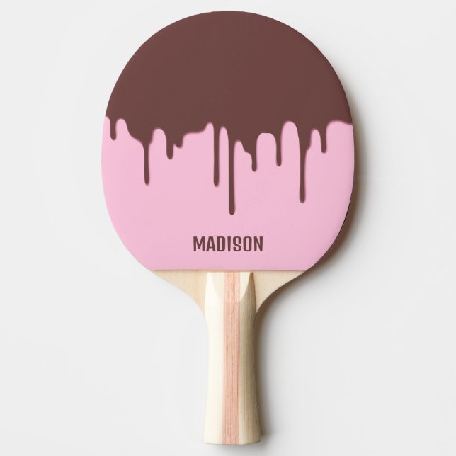 Raquette De Ping Pong Nom personnalisé Déchets de chocolat (Devant)