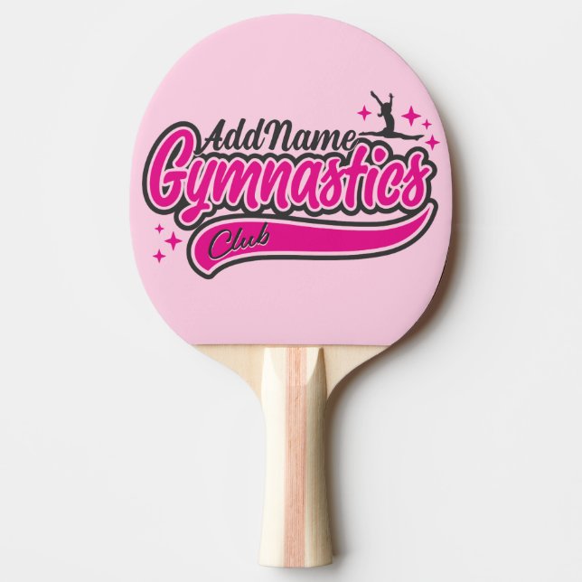 Raquette De Ping Pong NOM personnalisé Gymnaste Split Leap Gymnastique (Devant)