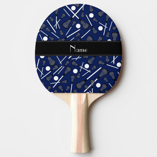 Raquette De Ping Pong Nom personnalisé marine crosse bleue (Devant)