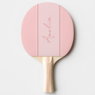 Raquette De Ping Pong Nom personnalisé minimal rose pâle