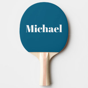 Raquette De Ping Pong Nom personnalisé sarcelle foncé simple