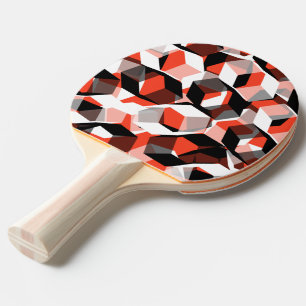 Raquette De Ping Pong Nombreux hexagones aux parties décolorées, en roug