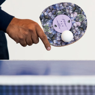 Raquette De Ping Pong Noms de Couple de Mariage Floral Noir Classique Hu
