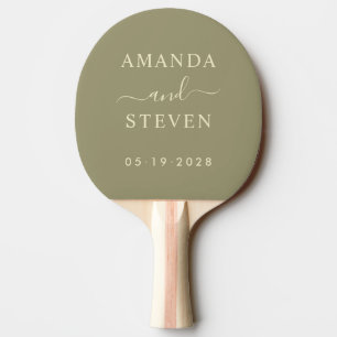 Raquette De Ping Pong Noms des couples de Sage Meadow avec date de maria