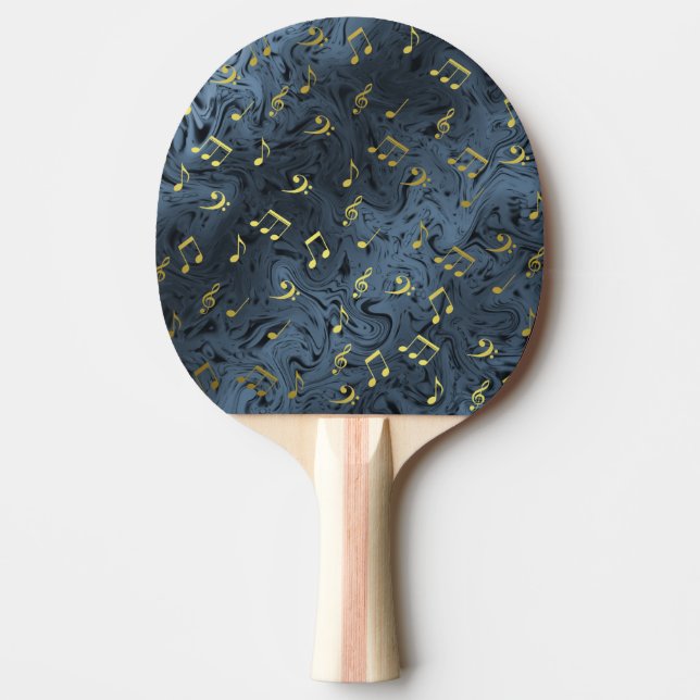 Raquette De Ping Pong notes de musique dorées élégantes (Devant)