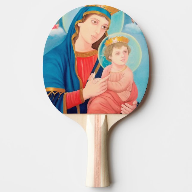 Raquette De Ping Pong Notre-Dame de Perpétuel aide catholique (Devant)