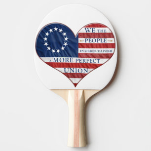 Raquette De Ping Pong Nous Le Peuple Le Coeur Du Drapeau Américain