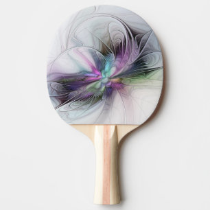 Raquette De Ping Pong Nouvelle vie, art fantastique abstrait et coloré d
