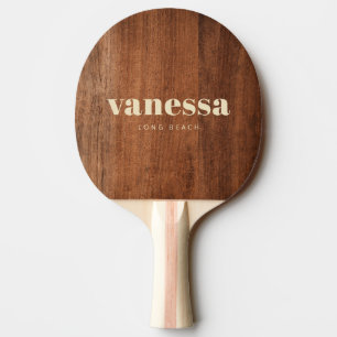 Raquette De Ping Pong Noyer Rustique Bois Minimal Moderne Classique Nom
