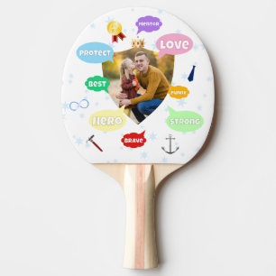 Raquette De Ping Pong Nuage de mots de photo de la fête des pères Meille