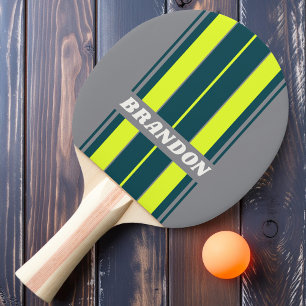 Raquette De Ping Pong Nuage de tempête rétro planches de Grove rayures a