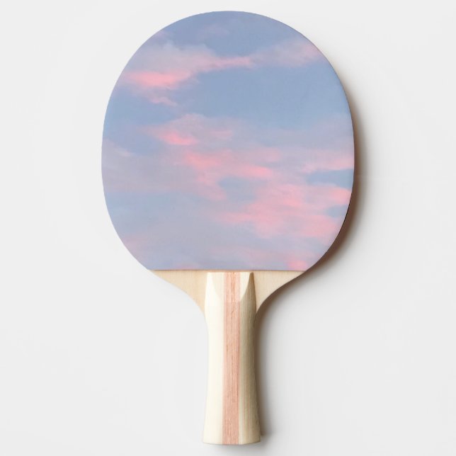 Raquette De Ping Pong Nuages roses personnalisables (Devant)