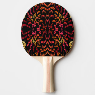 Raquette De Ping Pong Nuances de ruban artistique orange rouge jaune Des