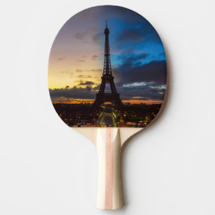 Raquette De Ping Pong Nuit au jour le jour sur la tour Eiffel du Trocade