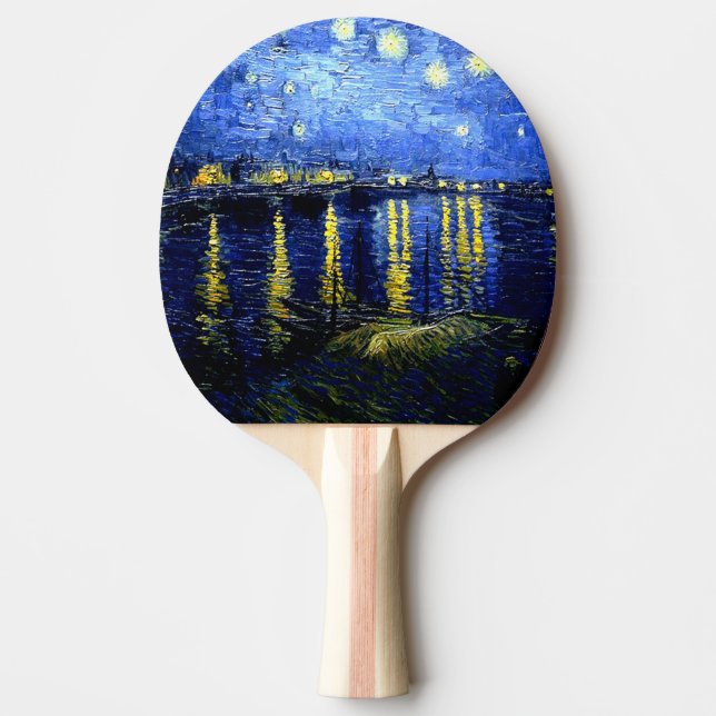 Raquette De Ping Pong Nuit étoilée au-dessus du Rhône par van Gogh (Devant)