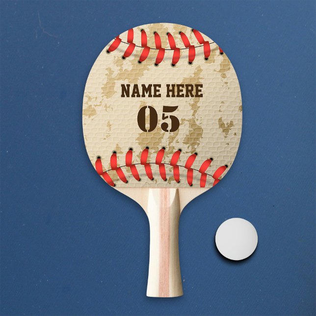 Raquette De Ping Pong Numéro de base-ball Vintage personnalisé Rétro (Créateur téléchargé)