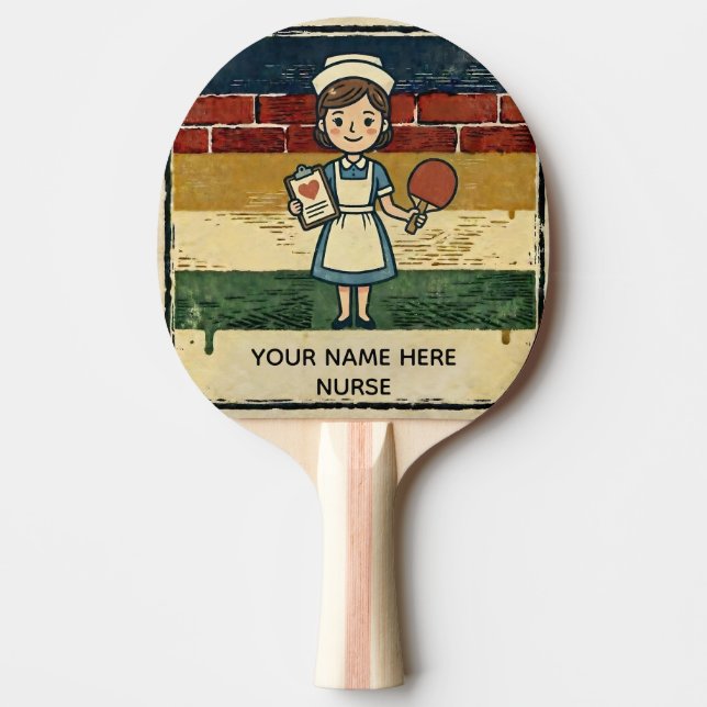 Raquette De Ping Pong Nurse Gift Custom Ping Pong Paddle, Name Drop, Med (Devant)